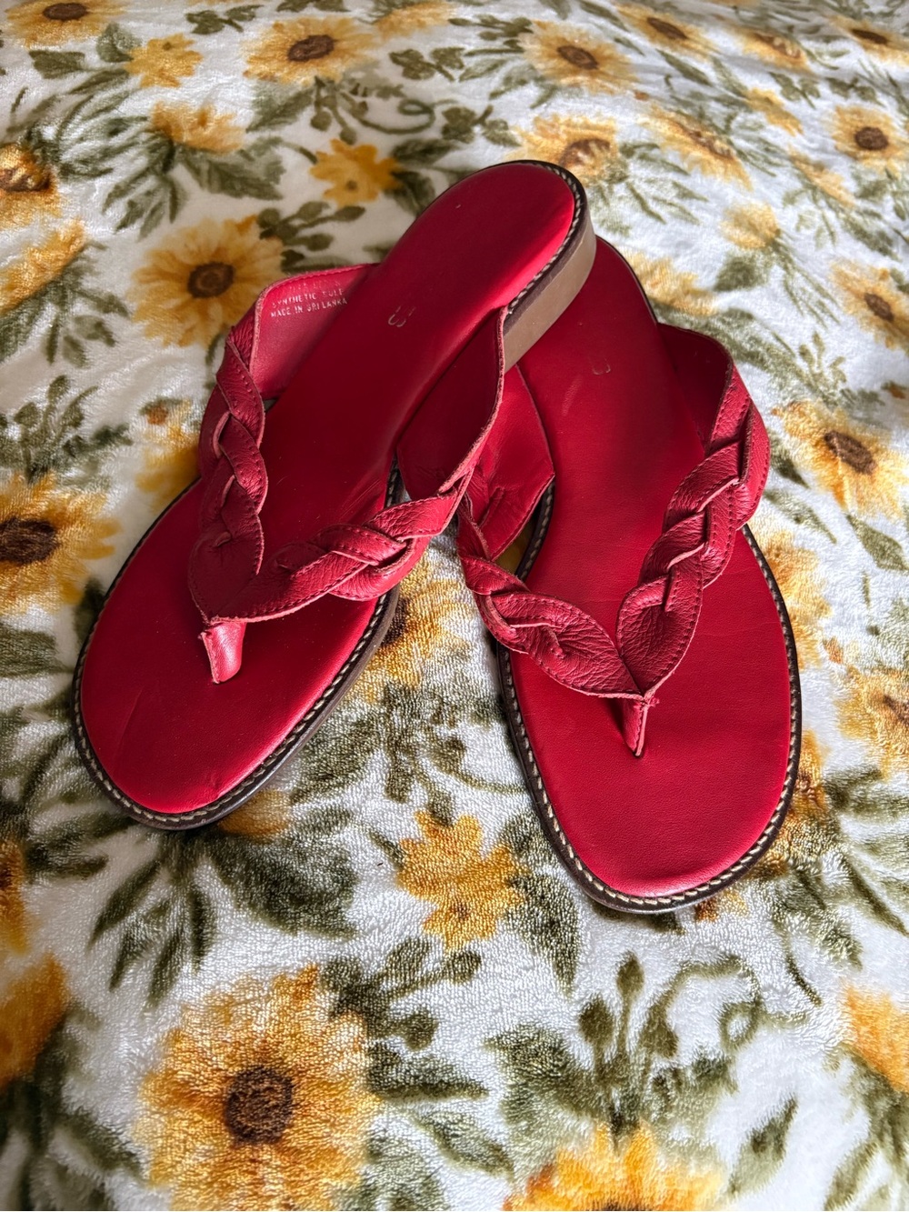 Red Aerosol Leather Sandals
